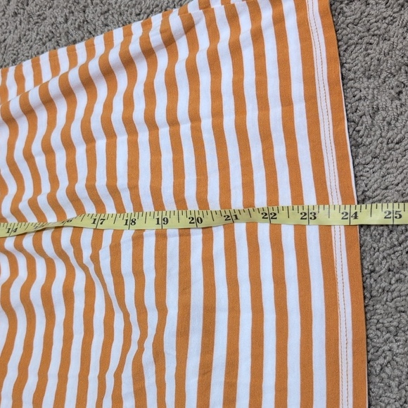 Michael Kors Striped Ruffle Tank Top Deep Gold and White Stripe women's Large - Picture 9 of 9